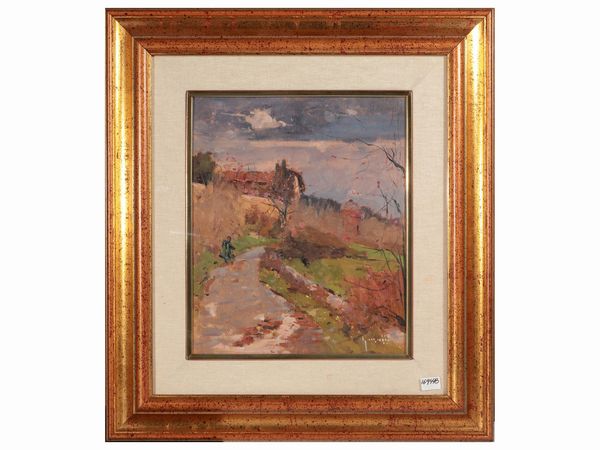 Aldo Mazzi : Figura su sentiero  - Asta Dimore fiorentine - Associazione Nazionale - Case d'Asta italiane