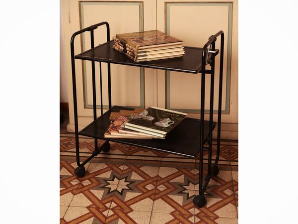 Carrello di servizio in metallo laccato nero  - Asta Dimore fiorentine - Associazione Nazionale - Case d'Asta italiane