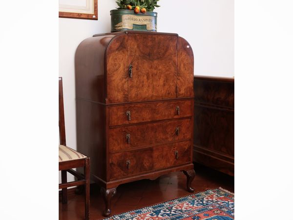 Secretaire impiallacciato in radica di noce  - Asta Dimore fiorentine - Associazione Nazionale - Case d'Asta italiane