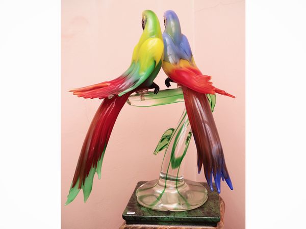 Grande gruppo in vetro policromo, Zanetti  - Asta Dimore fiorentine - Associazione Nazionale - Case d'Asta italiane