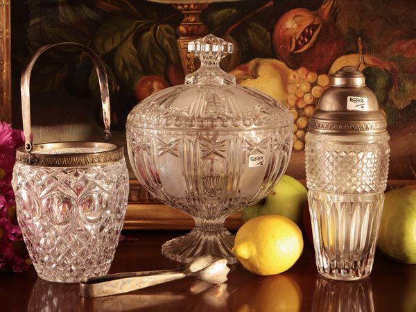 Lotto di accessori in cristallo molato, anche in argento  - Asta Dimore fiorentine - Associazione Nazionale - Case d'Asta italiane