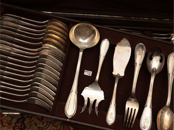 Servizio di posate in aregnto 925, Pradella Milano  - Asta Dimore fiorentine - Associazione Nazionale - Case d'Asta italiane