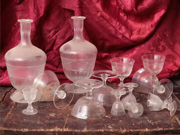 Servizio di biccheiri in cristallo  - Asta Dimore fiorentine - Associazione Nazionale - Case d'Asta italiane