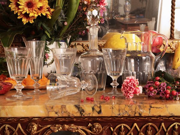 Servizio di bicchieri in cristallo molato  - Asta Dimore fiorentine - Associazione Nazionale - Case d'Asta italiane