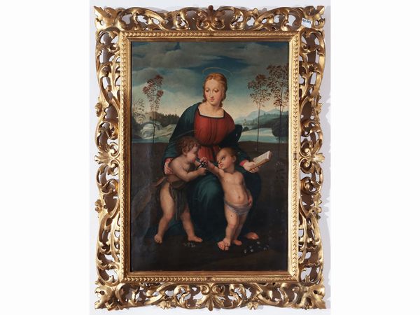 Madonna con Bambino e San Giovannino detta del cardellino - Da Raffaello Sanzio  - Asta Dimore fiorentine - Associazione Nazionale - Case d'Asta italiane