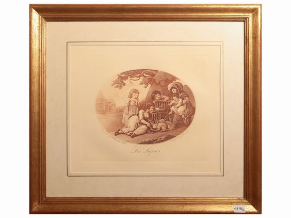 Bambini che giocano con animali  - Asta Dimore fiorentine - Associazione Nazionale - Case d'Asta italiane