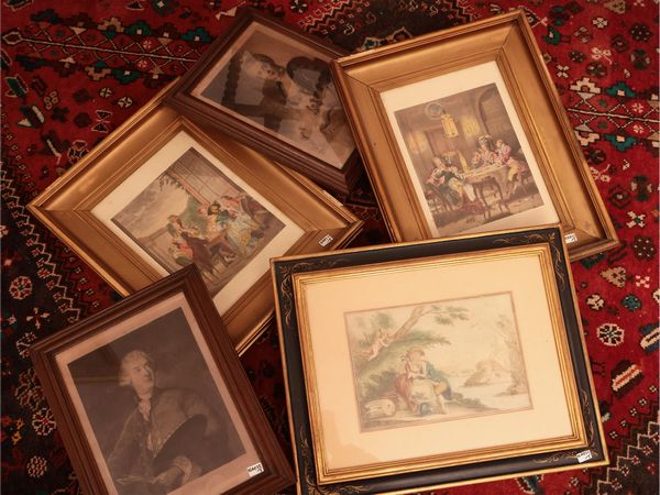 Cinque stampe decorative  - Asta Dimore fiorentine - Associazione Nazionale - Case d'Asta italiane