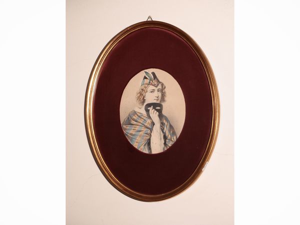 Coppia di litografie acquerellate in ovale  - Asta Dimore fiorentine - Associazione Nazionale - Case d'Asta italiane