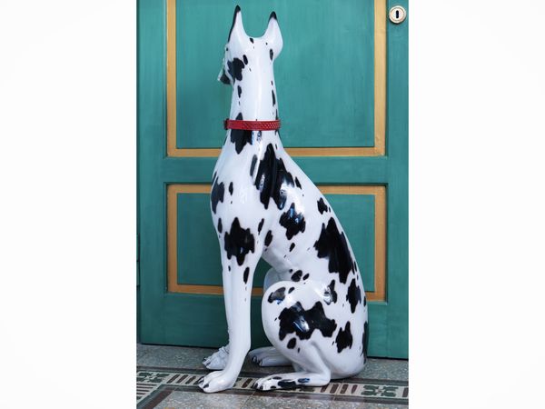 Cane alano a grandezza naturale in terracotta smaltata  - Asta Dimore fiorentine - Associazione Nazionale - Case d'Asta italiane