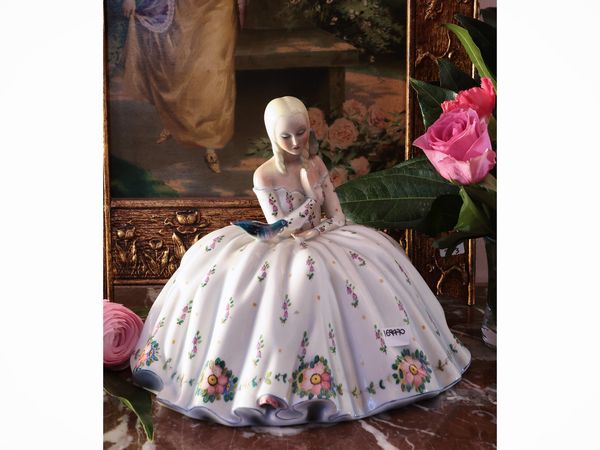 Gruppo in ceramica policroma, Ronzan  - Asta Dimore fiorentine - Associazione Nazionale - Case d'Asta italiane