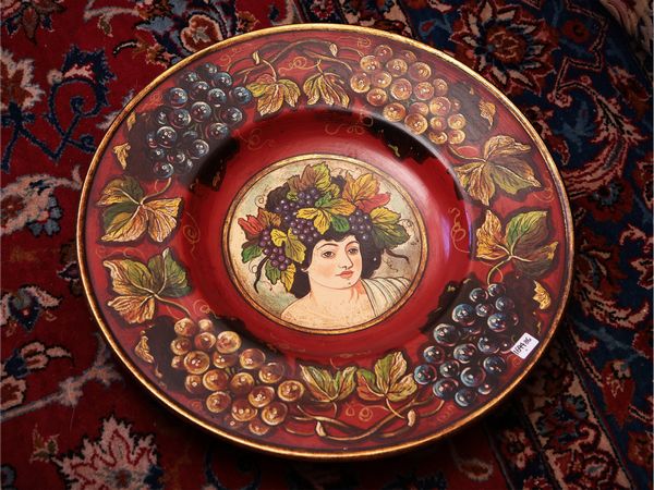 Piatto da parata in terracotta smaltata  - Asta Dimore fiorentine - Associazione Nazionale - Case d'Asta italiane