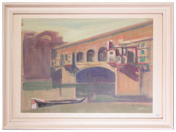 Silvio Polloni : Ponte Vecchio  - Asta Dimore fiorentine - Associazione Nazionale - Case d'Asta italiane
