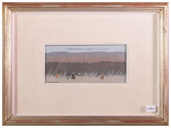 Marcello Boccacci : Paesaggio con cacciatori  - Asta Dimore fiorentine - Associazione Nazionale - Case d'Asta italiane