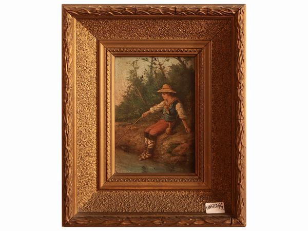 Contadinello e Paesaggio fluviale  - Asta Dimore fiorentine - Associazione Nazionale - Case d'Asta italiane