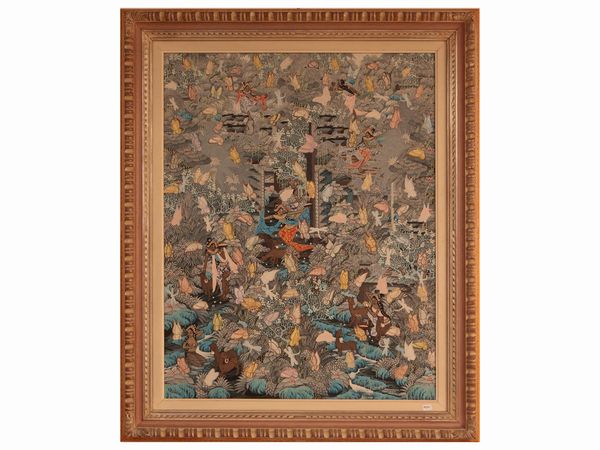 Grande pannello orientale con scena di genere  - Asta Dimore fiorentine - Associazione Nazionale - Case d'Asta italiane