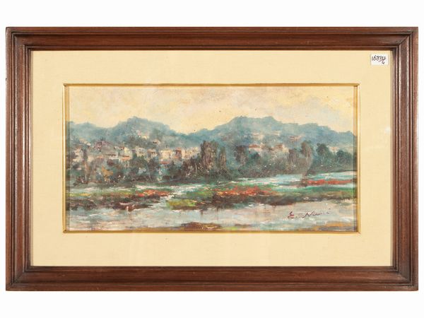 Scuola toscana del XX secolo : Paesaggi  - Asta Dimore fiorentine - Associazione Nazionale - Case d'Asta italiane