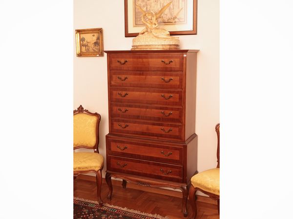 Settimanale impiallacciato in noce ed altre essenze  - Asta Dimore fiorentine - Associazione Nazionale - Case d'Asta italiane