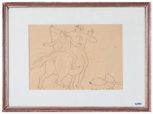 Felice Carena : Educazione d'Achille 1944  - Asta Dimore fiorentine - Associazione Nazionale - Case d'Asta italiane