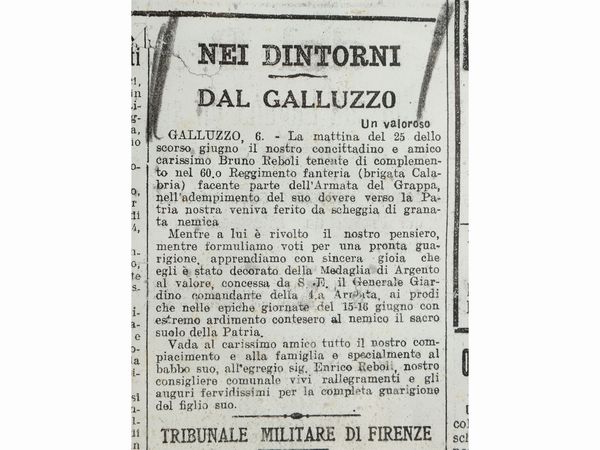 Medaglia d'argento al valor militare, 1918  - Asta Dimore fiorentine - Associazione Nazionale - Case d'Asta italiane