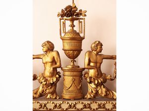 Caminiera in legno laccato e lumeggiato in oro  - Asta Dimore fiorentine - Associazione Nazionale - Case d'Asta italiane