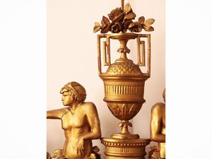 Caminiera in legno laccato e lumeggiato in oro  - Asta Dimore fiorentine - Associazione Nazionale - Case d'Asta italiane