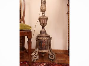 Coppia di torcere in legno laccato e argentato  - Asta Dimore fiorentine - Associazione Nazionale - Case d'Asta italiane