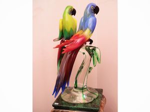 Grande gruppo in vetro policromo, Zanetti  - Asta Dimore fiorentine - Associazione Nazionale - Case d'Asta italiane