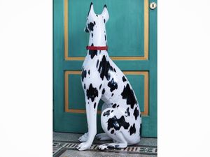 Cane alano a grandezza naturale in terracotta smaltata  - Asta Dimore fiorentine - Associazione Nazionale - Case d'Asta italiane