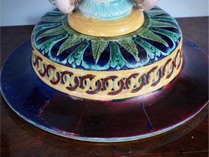 Grande alzata centrotavola in terracotta smaltata  - Asta Dimore fiorentine - Associazione Nazionale - Case d'Asta italiane