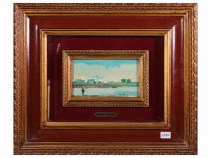 Silvio Polloni - Pescatore sull'Arno