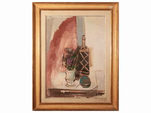 Gastone Breddo - Composizione con vaso e bottiglia