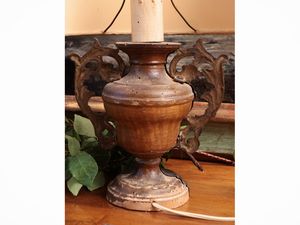 Coppia di portapalmette in legno rivestite metallo patinato  - Asta Dimore fiorentine - Associazione Nazionale - Case d'Asta italiane