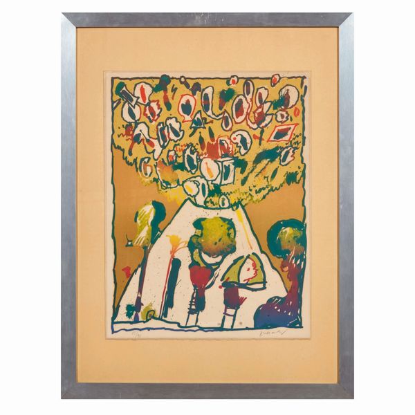 Pierre Alechinsky : PIERRE ALECHINSKY  - Asta ARTE MODERNA E CONTEMPORANEA E OPERE DALLA RACCOLTA DI ANTONIO PAOLUCCI - Associazione Nazionale - Case d'Asta italiane