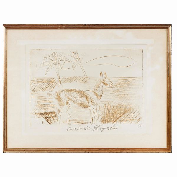 Antonio Ligabue : ANTONIO LIGABUE  - Asta ARTE MODERNA E CONTEMPORANEA E OPERE DALLA RACCOLTA DI ANTONIO PAOLUCCI - Associazione Nazionale - Case d'Asta italiane