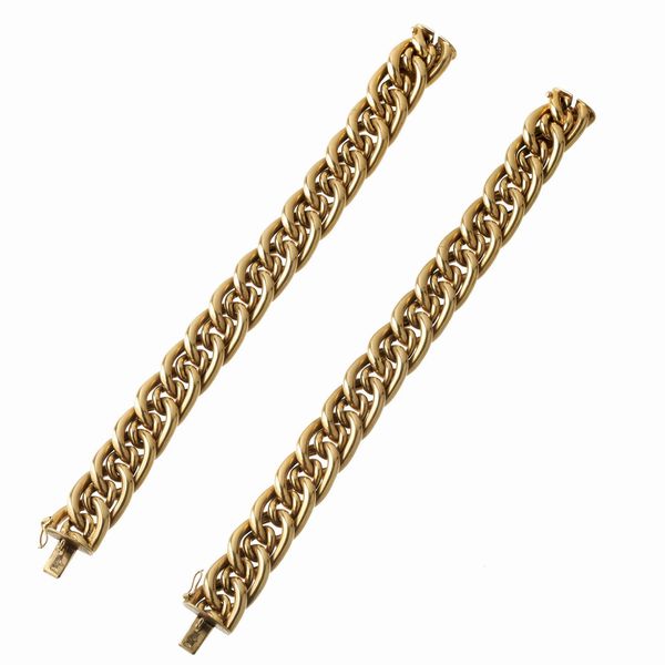 COPPIA DI BRACCIALI A CATENA  - Asta Gioielli  - Associazione Nazionale - Case d'Asta italiane