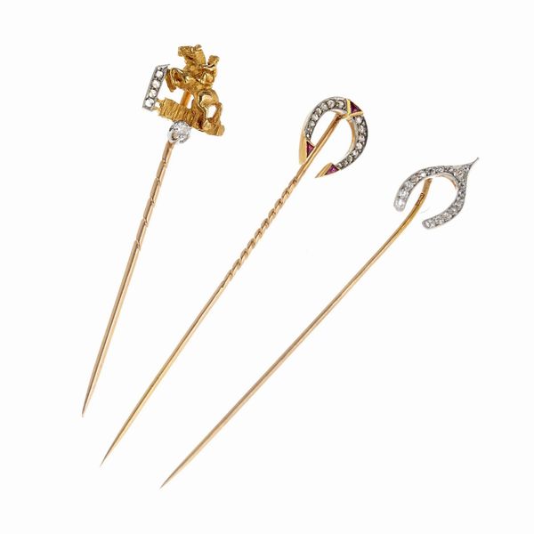 TRE SPILLE DA GIACCA  - Asta Gioielli  - Associazione Nazionale - Case d'Asta italiane