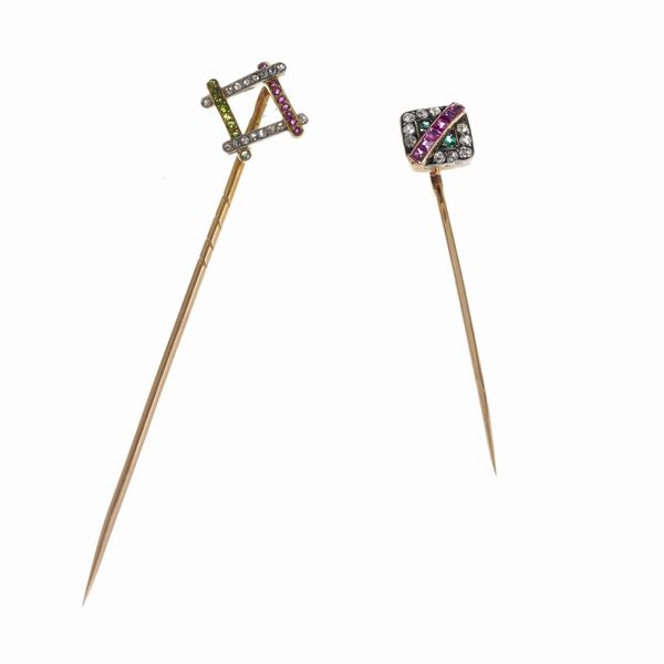 DUE SPILLE DA GIACCA  - Asta Gioielli  - Associazione Nazionale - Case d'Asta italiane