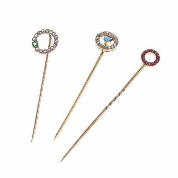 TRE SPILLE DA GIACCA  - Asta Gioielli  - Associazione Nazionale - Case d'Asta italiane