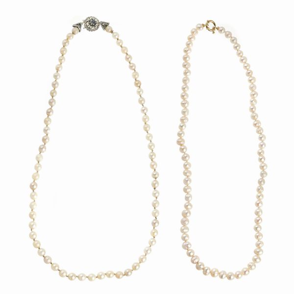 DUE COLLANE DI PERLE  - Asta Gioielli  - Associazione Nazionale - Case d'Asta italiane