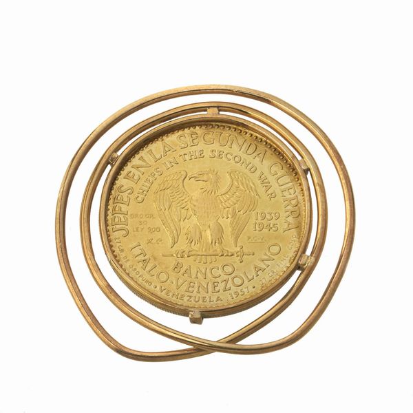 FERMASOLDI CON MEDAGLIA COMMEMORATIVA  - Asta Gioielli  - Associazione Nazionale - Case d'Asta italiane