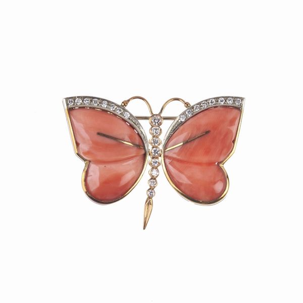 SPILLA A FORMA DI FARFALLA  - Asta Gioielli  - Associazione Nazionale - Case d'Asta italiane