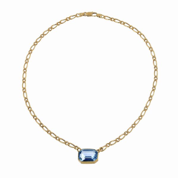 COLLANA A CATENA CON PIETRA SINTETICA  - Asta Gioielli  - Associazione Nazionale - Case d'Asta italiane