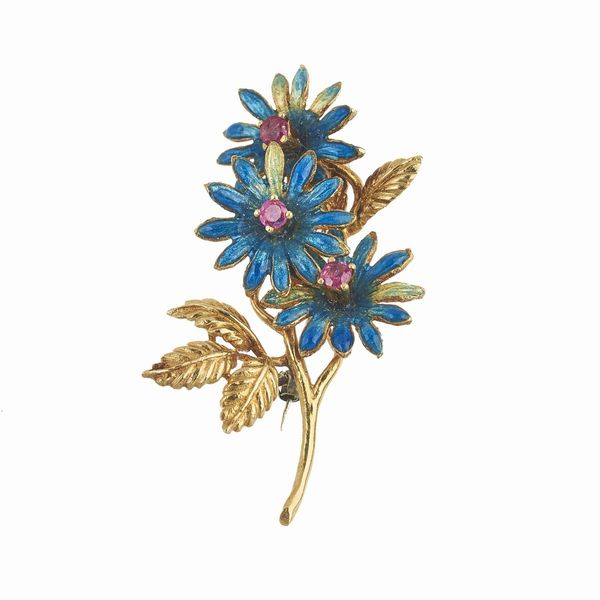 SPILLA A TRALCIO FIORITO  - Asta Gioielli  - Associazione Nazionale - Case d'Asta italiane