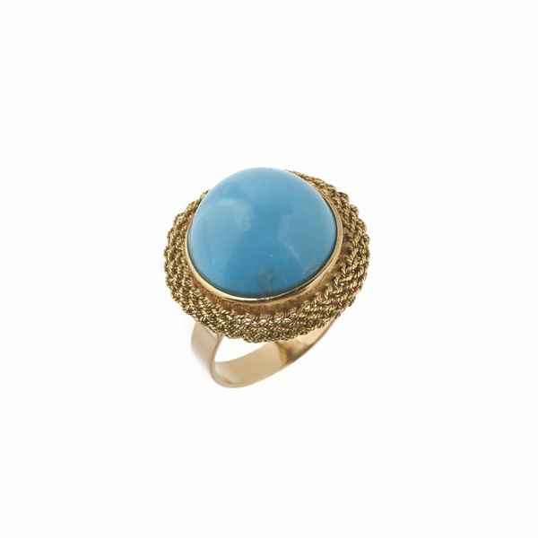 ANELLO CON PASTA DI TURCHESE  - Asta Gioielli  - Associazione Nazionale - Case d'Asta italiane
