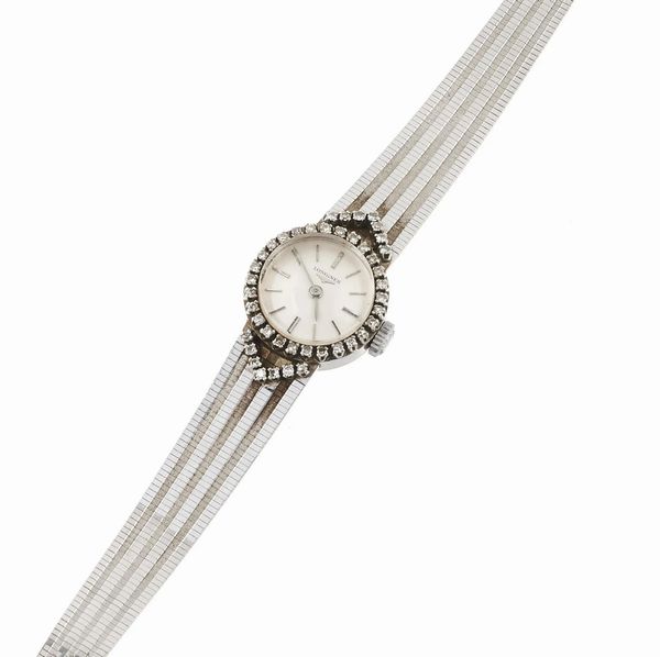 LONGINES : LONGINES OROLOGIO DA DONNA IN ORO BIANCO E DIAMANTI  - Asta OROLOGI - Associazione Nazionale - Case d'Asta italiane