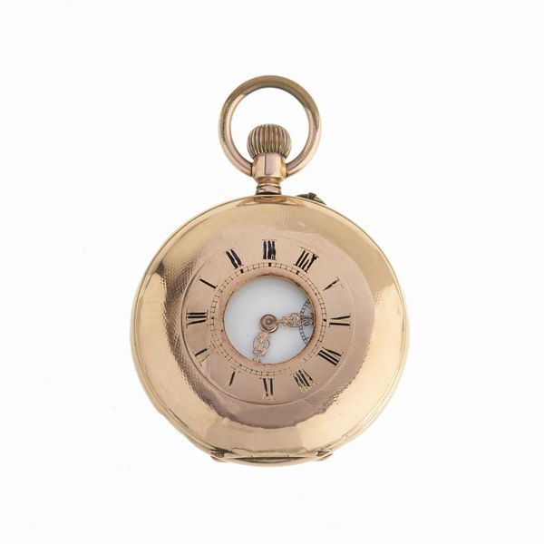 OROLOGIO DA TASCA "A OCCHIO DI BUE" IN ORO A BASSO TITOLO  - Asta OROLOGI - Associazione Nazionale - Case d'Asta italiane