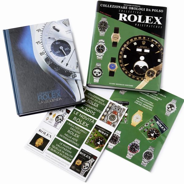 LOTTO DI DUE LIBRI: 1) OSVALDO PATRIZZI, COLLEZIONARE OROLOGI DA POLSO ROLEX, 1998  - Asta OROLOGI - Associazione Nazionale - Case d'Asta italiane