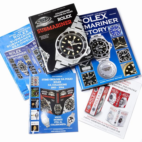 LOTTO DI DUE LIBRI: 1) GUIDO MONDANI, LELE RAVAGNANI, COLLEZIONARE OROLOGI DA POLSO ROLEX SUBMARINER, 2003  - Asta OROLOGI - Associazione Nazionale - Case d'Asta italiane