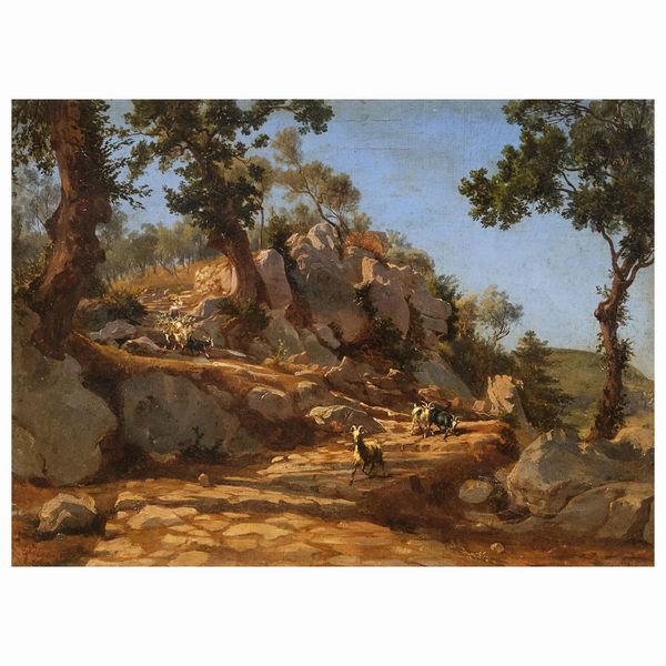 Giacinto Gigante : Attribuito a Giacinto Gigante  - Asta ARCADE | DIPINTI DEL XIX E XX SECOLO E OPERE DALLA RACCOLTA DI ANTONIO PAOLUCCI - Associazione Nazionale - Case d'Asta italiane