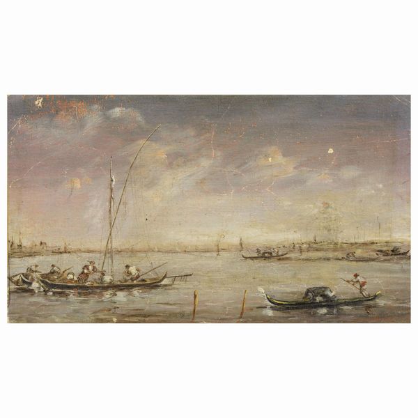 Pittore vedutista veneziano, secc. XVIII-XIX  - Asta ARCADE I DIPINTI DAL SECOLO XVI AL XVIII E OPERE DALLA RACCOLTA DI ANTONIO PAOLUCCI - Associazione Nazionale - Case d'Asta italiane